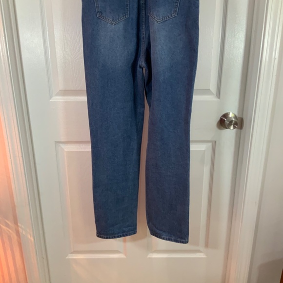 Miss Look Painted Flowers Denim Boho Overalls Size Medium - Picture 11 of 14